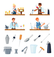 Sticker - Barman Bartender Equipment Set