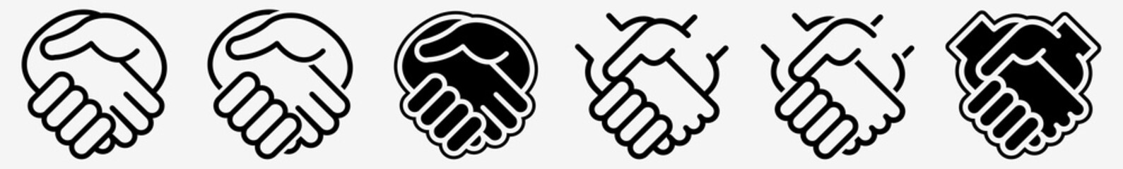 Wall Mural - handshake icon business handshake set | handshakes icon hands shaking vector illustration logo | han