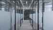 © Synthex - Empty hall of business office with glass doors, working place of big corporation