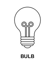 Coloring Page With Bulb For Kids