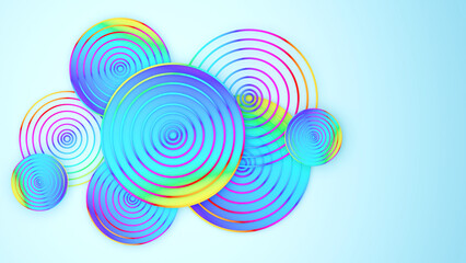 Wall Mural - abstract image comprising circle and line art.t,colour flow of waves,abstract background,3d renderin