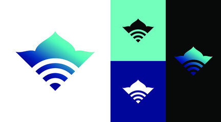 Wall Mural - Wi-fi Internet Connection Logo Design Concept