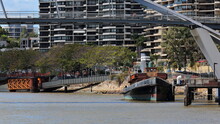 Historic Steam Tug Vessel At Wharf-Queensland Maritime Museum. Brisbane-Australia-027