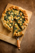 salt pie with ricotta cheese and fresh spinach