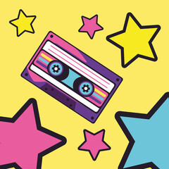 Sticker - 90s cassette record