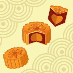 Sticker - mooncake chinese mid autumn