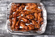 barbecue chicken wings, barbecue wings on a white background for takeaway
