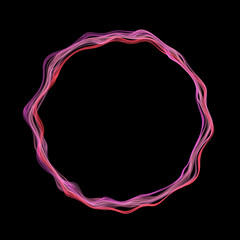 Wall Mural - Wavy pink circle lines frame background. Use photoshop layer mode lighten, screen, linear dodge (add) to remove the background