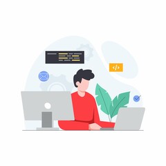 Website developer working concept illustration