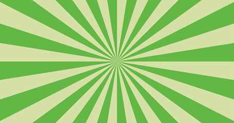 Abstract explosion background in gradient green color. Asian style glare effect. Sunshine sparkle pattern. Vector illustration of a radial ray. Narrow beam. For backdrops, posters, banners, covers.