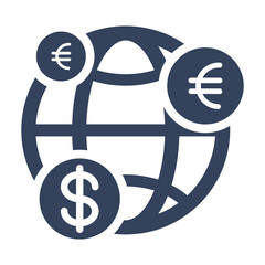 Sticker - Currency, finance, global investment, money, transfer icon