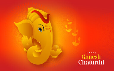 Happy Ganesh Chaturthi Festival Celebration Greeting Background Template