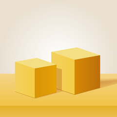 Poster - Yellow studio background with podium Free Vector