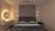 Wizualizacja wnętrza sypialni w przytulnym stylu
