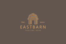 Creative Logo Barn And Farmhouse Vintage Illustration Vector Template. Gold, Simple And Premium Style.