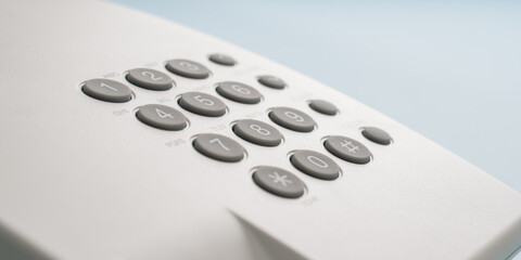 Wall Mural - White landline phone keypad