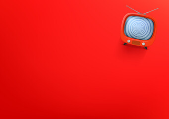 Aufkleber - Vector wallpaper with tv-set. 3d vector background with copy space