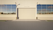 © DifferR - 3d rendering of exterior commercial building. May called modern factory, warehouse, hangar, shop or garage. Include metal door or roller shutter for background of industry i.e. construction, storage.