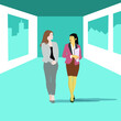 © Joana Stock  - 2 Mujeres Conversando en la Oficina