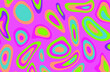 © local_doctor - Hand drawn psychedelic groovy background with colorful trippy melting shapes in retro 60s hippie art style.