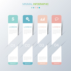 Wall Mural - Business infographic template the concept is circle option step with full color icon can be used for diagram infograph chart business presentation or web , Vector design element illustration