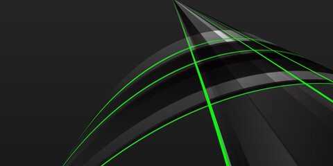 abstract black background with green lines