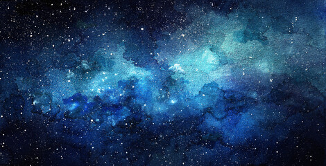 Wall Mural - cosmic illustration. beautiful colorful space background. watercolor cosmos