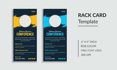 Wall Mural - Modern business conference dl flyer or rack card template layout