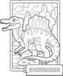 prehistoric dinosaur spinosaurus, coloring book for children, outline illustration