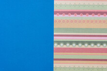 Blue Paper And Paper With Fancy Stripes