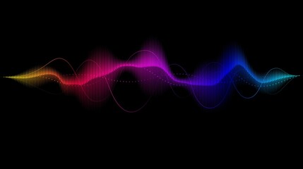 Abstract sound wave line equalizer. Digital music spectrum. Colorful audio wave pattern design. Music technology concept. Vector illustration