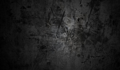 Fototapeta dark and black wall halloween background concept. black concrete dusty for background. horror cement texture