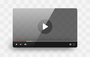 Video player. Video multimedia player mockup. Modern video player. Stock vector. Vector illustration.