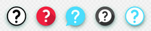 Question Mark Icon Set. Message Box With Question Mark Icon. Button Vector Icon Isolated On Transparent Background. Vector Illustration