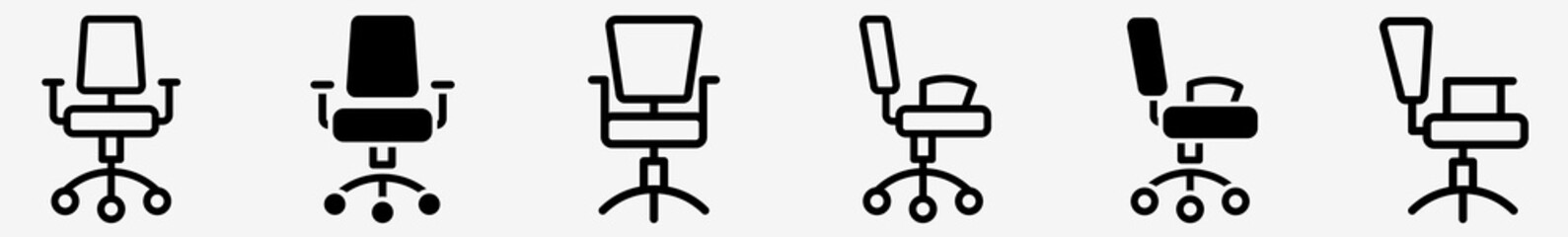 Wall Mural - office chair icon armrests office chair set | office chairs icon swivel business vector illustration