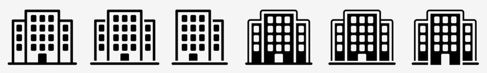 Wall Mural - building icon city office building set | town buildings icon house real estate property vector illus