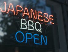  City Sign Restaurant Open Japanese  