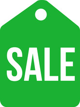 Green Sale Banner Tag Ribbon Off Deal Discount 