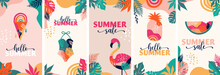 Collection Of Abstract Background Designs, Summer Sale, Social Media Promotional Content