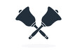 Two handbells. Simple icon. Flat style element for graphic design. Vector EPS10 illustration.
