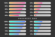 © Abbasy  Kautsar - Progress bar. Step process graphic indicator design, app abstract interface element, website color download stage. Vector infographic set