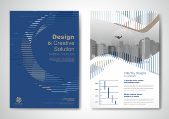 Template vector design for Brochure, AnnualReport, Magazine, Poster, Corporate Presentation, Portfolio, Flyer, infographic, layout modern with color size A4, Front and back, Easy to use.