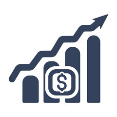 Sticker - Bars, chart, graph, growth, line, rise icon