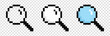 © Stocker_BM - Pixel magnifying glass. Set. Search concept. Loupe. Vector illustration