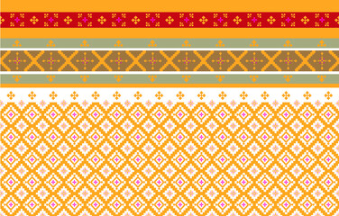 Abstract geometric and tribal patterns, usage design local fabric patterns, Design inspired by indigenous tribes. geometric Vector illustration