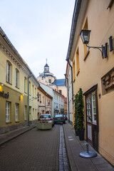 Wall Mural - Street in the old Jewish quarter in the old town in Vilnius