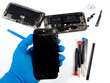 © Boon - Broken Iphone. Screen cracked mobilephone. Repairing Iphone smartphone touchscreen. Replacing screen and battery