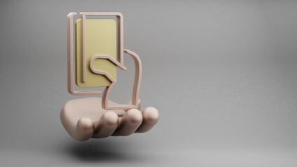 Aufkleber - Beautiful abstract illustrations Golden Hand Holding Creadit Card Payment symbol icon on a grey background. 3d rendering illustration. Online Shopping. Loops video.
