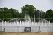 Breslauer Fontäne / Wrocławska Fontanna Multimedialna, Springbrunnen mit Wasserspielen bei der Jahrhunderthalle Hala Stulecia in Breslau, Polen