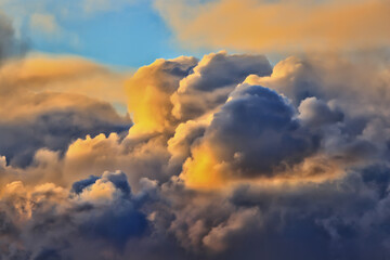 Wall Mural - sunset background cumulus clouds abstract